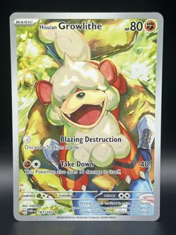Hisuian Growlithe - 181/167 Sv06: Twilight Masquerade Holo Pokemon Card - NM/M - Image 1