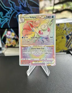 Pokemon TCG Alolan Vulpix VSTAR Silver Tempest Holo Card 197/195 Secret Rare - Image 1