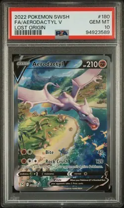PSA 10 Aerodactyl V 180/196 Lost Origin Alternate Full Art Pokemon Card - Image 1