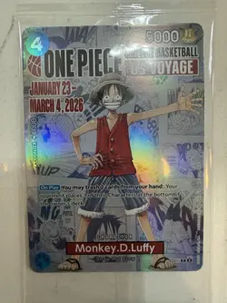 ONE PIECE COLLEGE BASKETBALL US VOYAGE LUFFY CARD - IN HAND - UNOPENED - Image 4