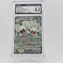 CGC 8.5 Maushold EX Holo SV04 155/182 Paradox Rift Pokemon Card English Graded - Image 1