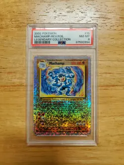 Pokemon PSA 8 NM/MINT 2002 Machamp Legendary Collection Reverse Holo Card - Image 1