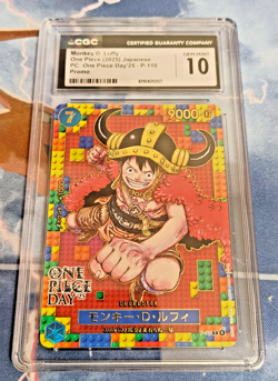 CGC Gem Mint 10 One Piece Day '25 Promo Monkey D. Luffy Japanese Card Game OPG - Image 1