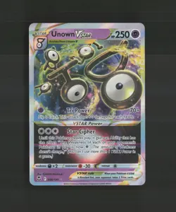 Unown VSTAR 066/195 Silver Tempest Ultra Rare Holo Pokemon Card NM - Image 1