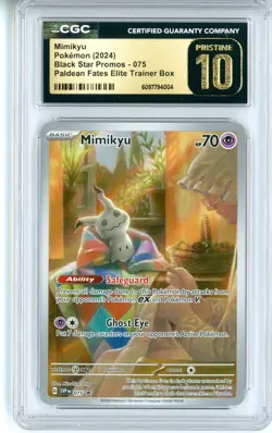 CGC Pristine 10 Pokemon TCG Mimikyu 075 Sv: Scarlet & Violet Promo Cards Holo - Image 1