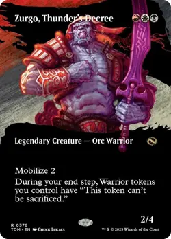 1x Near Mint, English Zurgo, Thunder's Decree - Foil - Borderless - Tarkir: Drag - Image 1