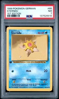 1999 POKEMON GERMAN 1ST EDITION #65 STERNDU PSA 7 - Image 1