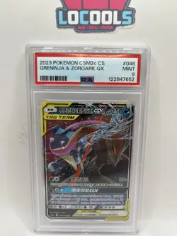 Greninja & Zoroark GX CSM2cC 046 RR Sun&Moon Pokemon S-Chinese - PSA 9 Mint - Image 1