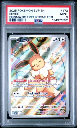 2025 POKEMON SVP EN-SV BLACK STAR PROMO #173 EEVEE PSA 9 - Image 1
