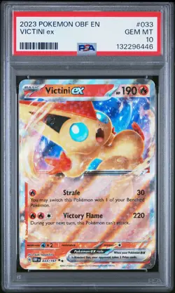 2023 POKEMON OBF EN-OBSIDIAN FLAMES #033 VICTINI EX PSA 10 - Image 1