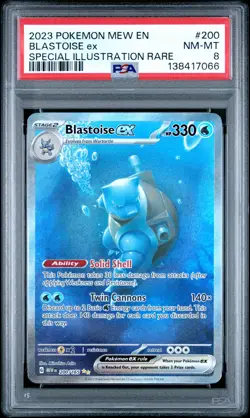 2023 POKEMON MEW EN-151 SPECIAL ILLUSTRATION RARE #200 BLASTOISE EX PSA 8 - Image 1