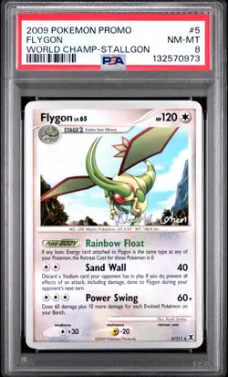 2009 POKEMON WORLD CHAMPIONSHIPS PROMO STALLGON #5 FLYGON PSA 8 - Image 1