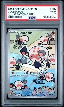 2024 POKEMON SSP EN-SURGING SPARKS ILLUSTRATION RARE #207 CLOBBOPUS PSA 9 - Image 1