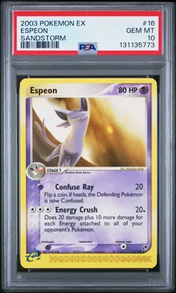 2003 POKEMON EX SANDSTORM #16 ESPEON PSA 10 - Image 1
