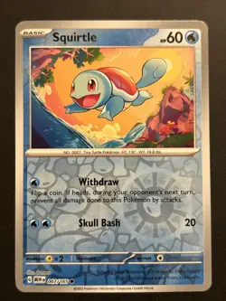 Squirtle - Reverse Holo - 7/165 Scarlet & Violet 151 - Pokemon TCG - 2023 NM - Image 1