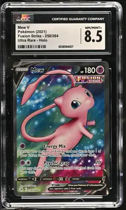 2021 Pokemon Fusion Strike Mew V Holo Ultra Rare Ultra Rare CGC 8.5 #250/264 - Image 1