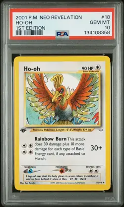 2001 POKEMON NEO REVELATION 1ST EDITION #18 HO-OH PSA 10 - Image 1