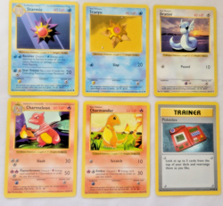 Pokemon 1999 Shadowless Base Set 6 Lot Staryu-Starmie, Charmeleon, Dratini (MP) - Image 1