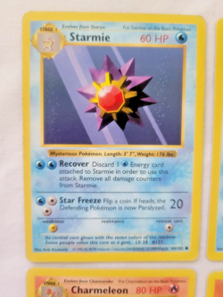 Pokemon 1999 Shadowless Base Set 6 Lot Staryu-Starmie, Charmeleon, Dratini (MP) - Image 2