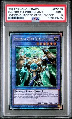2024 YU-GI-OH! RA03-QUARTER CENTURY BONANZA ELEMENTAL HERO THUNDER GIANT PSA 9 - Image 1