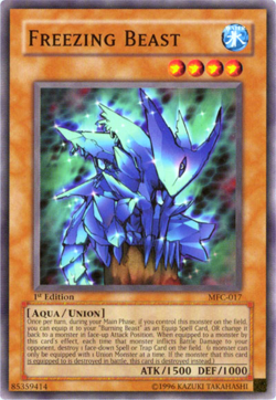 Yugioh! MP Freezing Beast - MFC-017 - Common - 1st Edition Moderately Played, En - Image 1