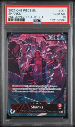 2025 ONE PIECE ENGLISH VERSION 2ND ANNIVERSARY SET #001 SHANKS PSA 10 - Image 1