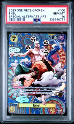 2023 ONE PIECE OP05-AWAKENING OF THE NEW ERA SPECIAL ALTERNATE ART ENEL PSA 10 - Image 1