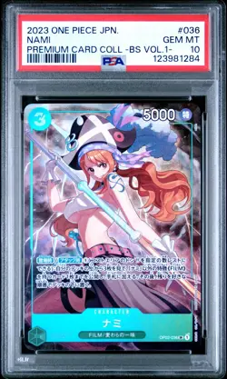 PSA 10 GEM MINT JAPANESE ONE PIECE 2023 Nami OP02-036 Vol. 1 SUPER RARE ALT MQ - Image 1