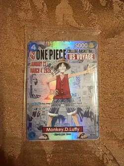 One Piece Monkey D. Luffy US Voyage College Basketball Card Rutgers - Image 1