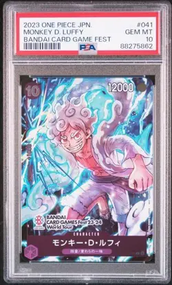 PSA 10 Luffy P-041 PROMO BANDAI CARD GAME Fest World Tour One Piece（12） - Image 1
