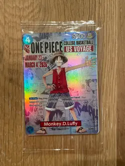 One Piece Monkey.D.Luffy US College Basketball Tour Promo Card 2026 - Image 1