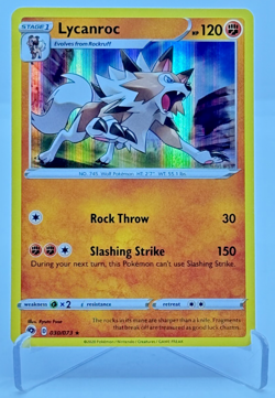 Lycanroc Pokemon SWSH Champions Path Sword & Shield Holo Card 030/073 - Image 1