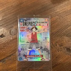 🔥One Piece Monkey D Luffy US Voyage College Basketball Card HOLO RARE - Image 1