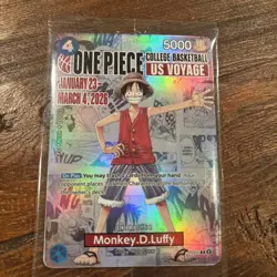 🔥One Piece Monkey D Luffy US Voyage College Basketball Card HOLO RARE - Image 2