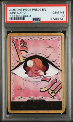 2025 ONE PIECE PEMIUM BOOSTER CHARLOTTE PUDDING-GOLD DON!! CARD PSA 10 - Image 1