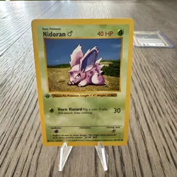 Pokemon Card - Nidoran M 1st Edition Base Set (Shadowless) 55/102 Common LP - Image 2