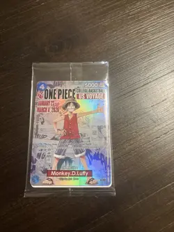 One Piece Monkey D. Luffy US Voyage College Basketball Card Rutgers IN HAND - Image 1