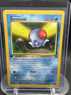 Pokemon TCG Tentacool Fossil 1st Edition Common Card Never Played, Near Mint! - Image 1