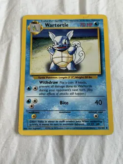 Pokemon TCG Wartortle Base Set, Unlimited Uncommon Card 42/102 - Image 1