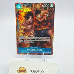 Portgas D Ace Treasure Rare TR OP08-052 OP10 Royal Blood One Piece Card Game NM - Image 1