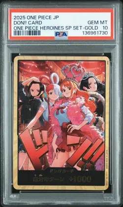 2025 ONE PIECE JAPANESE ONE PIECE HEROINES SPECIAL SET GOLD DON!! CARD PSA 10 - Image 1