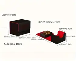 One Deck Box Premium 100 Sleeved Cards Red/Black MTG Pokemon TCG Game Case - Image 2