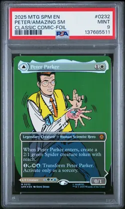 2025 MTG MARVEL'S SPIDER-MAN #0232 AMAZING SPIDER-MAN/PETER PARKER PSA 9 - Image 1