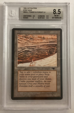 MTG Antiquities STRIP MINE/SMALL TOWER IN FOREST BGS 8.5 (6239) Graded Power - Image 1