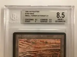 MTG Antiquities STRIP MINE/SMALL TOWER IN FOREST BGS 8.5 (6239) Graded Power - Image 2