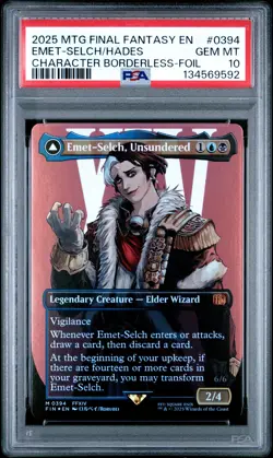 2025 MTG FINAL FANTASY EMET-SELCH, UNSUNDERED/HADES, SORCERER OF ELD PSA 10 - Image 1