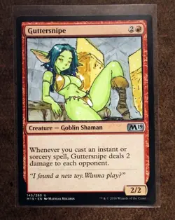 Guttersnipe Goblin 4 Altered Art Hand Painted MTG Magic the Gathering Anime Girl - Image 1