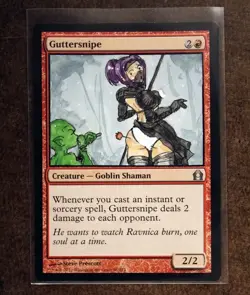 Guttersnipe Goblin 4 Altered Art Hand Painted MTG Magic the Gathering Anime Girl - Image 2