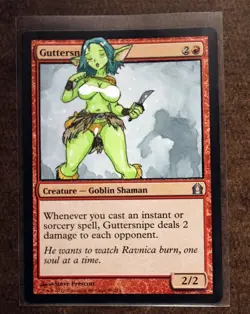 Guttersnipe Goblin 4 Altered Art Hand Painted MTG Magic the Gathering Anime Girl - Image 3