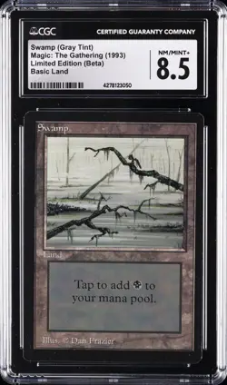 1993 MAGIC: THE GATHERING BETA BASIC LAND SWAMP (GRAY TINT) CGC 8.5 - Image 1